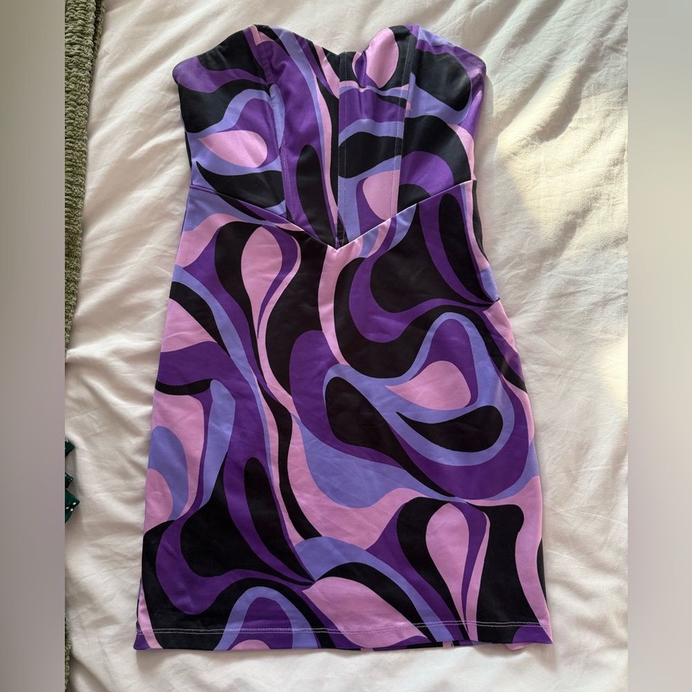 Stylish Purple and Black Women's Dress